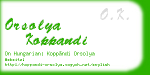 orsolya koppandi business card